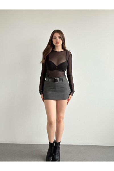 bbeox.com Kemerli Şort Etek