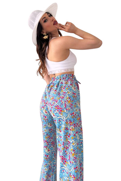 BEEMU Elastic Waist Trousers - Blue