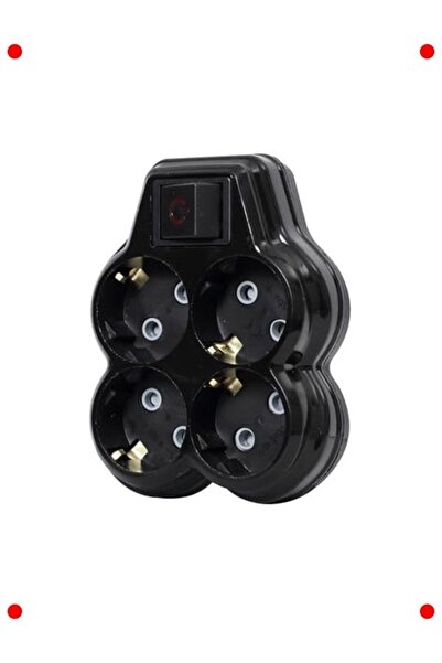 markentegra موزع كهربائي متعدد المنافذ (4 منافذ) مع تأريض، أسود