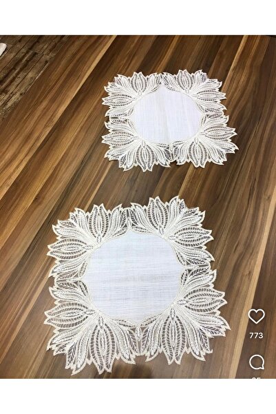 Madamca Sanja Gardenya(Linen)French Lace 5-Piece Runner Set Living Room Set Tablecloth