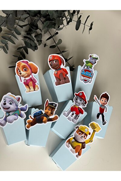 giftica sticker Paw Patrol Doğum Günü Popcorn Kutusu 10 Adet