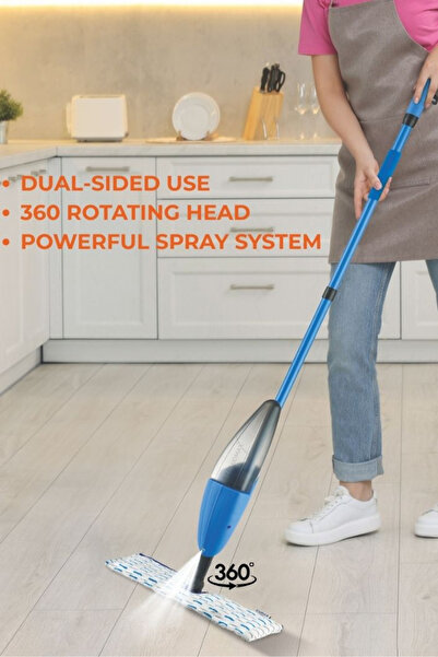 MACROMAX Fashion Double Spray Mop Dual-Sided Microfiber with Bottle