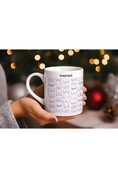 Beramussa كوب بتصميم ثدي مضحك - كوب قهوة مزين برسومات الثدي - هدية للأصدقاء