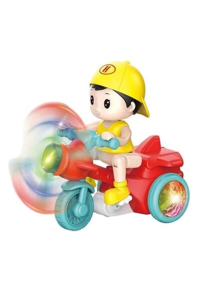 Toy Toy Toy Boy on motorcycle toy with light for children, 19 x 20 x 11 cm, Red