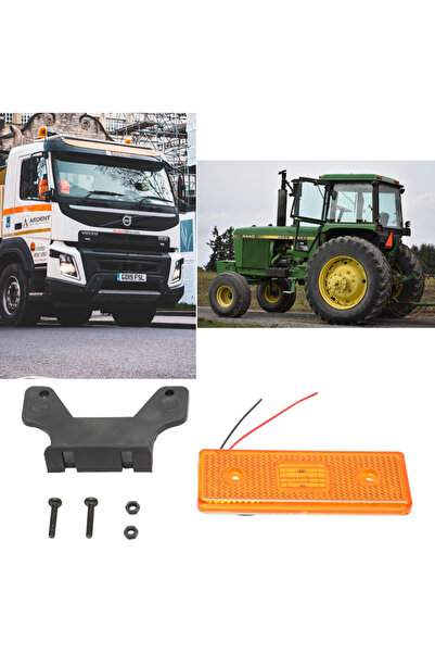 OEM Set of 6 yellow LED lamps 12v/24v with mounting foot under the machine, trailer, tractor, 110x40mm