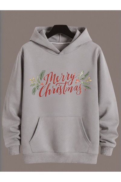 ArtYus Unisex Long Sleeve Transfer Merry Christmas Christmas Printed Plus Size Crew Neck Sweatshirt