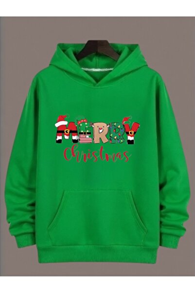 ArtYus Unisex Long Sleeve Transfer Merry Christmas Christmas Printed Plus Size Crew Neck Sweatshirt