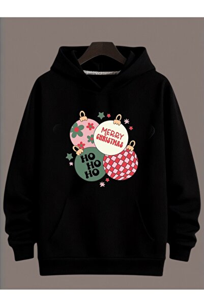 ArtYus Unisex Long Sleeve Transfer Merry Christmas Christmas Printed Plus Size Crew Neck Sweatshirt