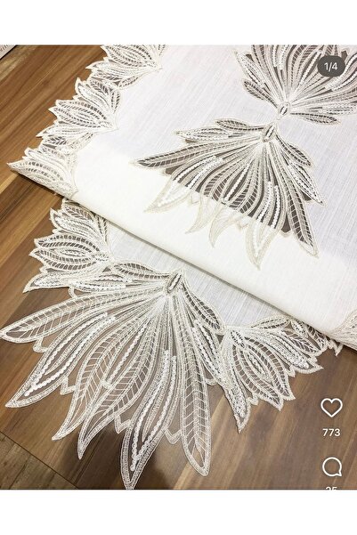 Madamca Sanja Gardenya(Linen)French Lace 5-Piece Runner Set Living Room Set Tablecloth