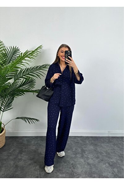 verabelle Aerobin Fabric Stone Pants Shirt Set