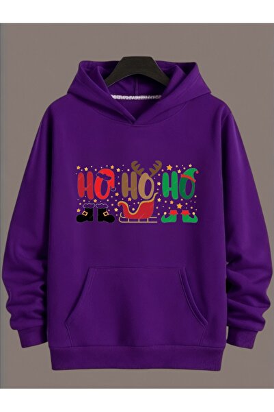 ArtYus Unisex Long Sleeve Transfer Merry Christmas Hoho New Year Printed Plus Size Crew Neck Sweatshirt