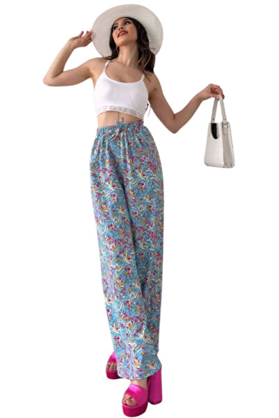 BEEMU Elastic Waist Trousers - Blue