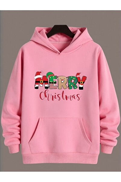 ArtYus Unisex Long Sleeve Transfer Merry Christmas Christmas Printed Plus Size Crew Neck Sweatshirt