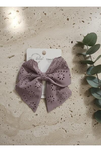 Toka Delisi Cataramă cu fundă fluture mov, realizată manual, pentru copii, pe...