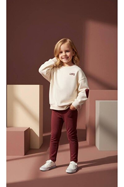 Elidabutik Kalp Printed Top and Bottom Set with Tights