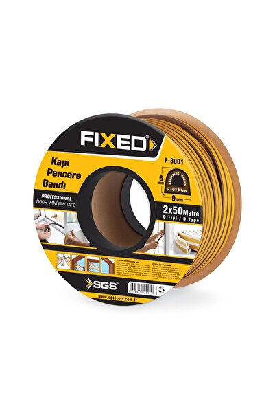 FIXED F3001 Rubber Sealing Strip for Door and Window (Brown) 2*50 100 Meter