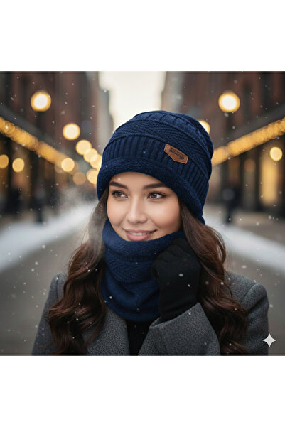 Trendora Winter Knitted Hat & Fleece Neck Warmer Set – Thick Thermal Beanie for Men & Women, Windproof Cap