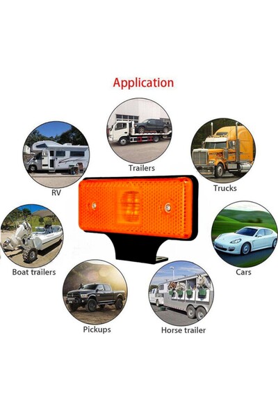 OEM Set of 6 yellow LED lamps 12v/24v with mounting foot under the machine, trailer, tractor, 110x40mm