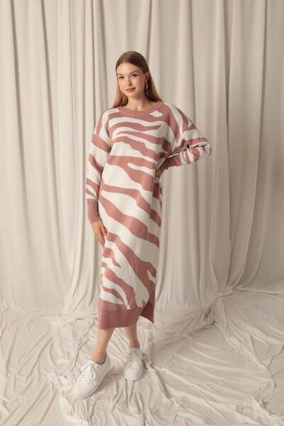 Rossida Knitwear Dress Leopard Pattern