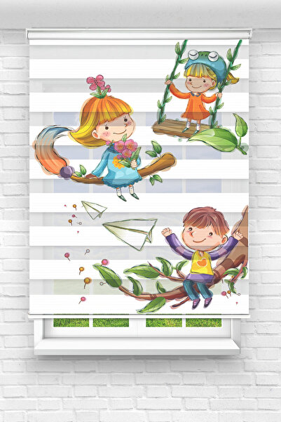 Perdecizade (ENXBOY)SEVİMLİ ÇOCUKLAR DİJİTAL BASKILI ZEBRA PERDE-COCUK ODASI-...