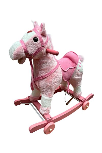 L-Sun Rocking Horse, 2 In 1, With Wheels, Realistic Sounds And Lights, Pink