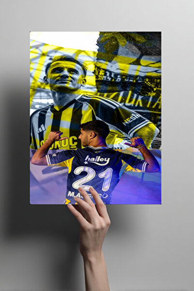 Genel Markalar Kerem Aktürkoğlu Marco Asensio Taraftar Metal Poster – Sarı La...