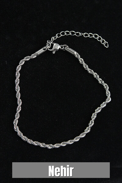 Nehir سوار رجالي من الفولاذ 316L بتصميم حلزوني فضي اللون هدية لعيد الحب وعيد ...