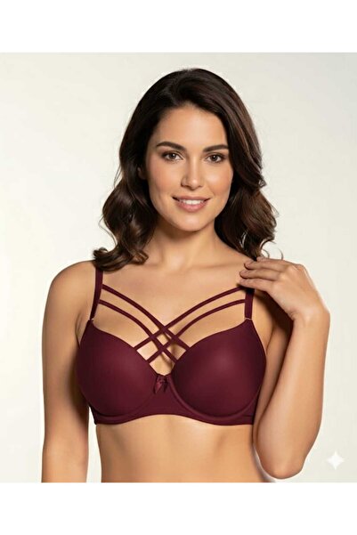 CALİA KADIDESTEKLİ ÇAPRAZ İPLİ BORDO SÜTYEN
