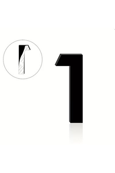 zafrakreklam دائرة - جدار - باب - 3 مم بليكسي جلاس أسود مقطوع بالليزر ذاتي اللصق 10 سم - رقم 1 واحد