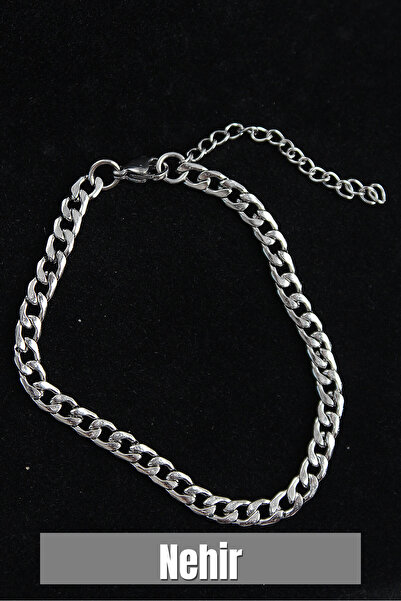 Nehir سوار رجالي من الفولاذ 316L موديل كلاسيكي بلون فضي هدية لعيد الحب وعيد ا...