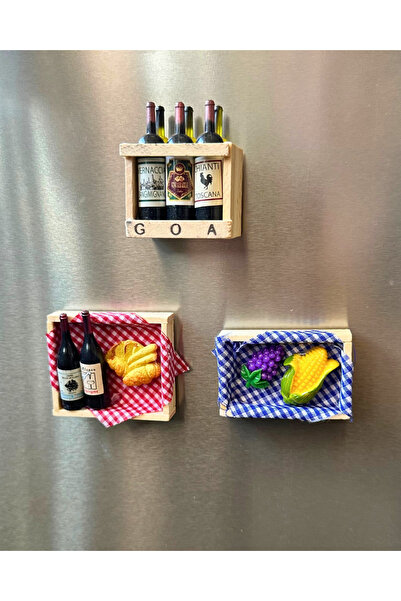 Home Minyatür Ev Mutfak Eşyası Magnet 3 Adet