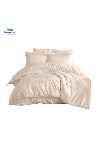 SLEEPLAND Hotel-style 14cm thick mattress pad set with cotton bath towel and beige hotel-style bedspread