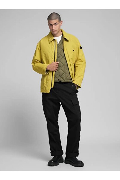 Replay Erkek Sarı Mumlu Kumaş Mont