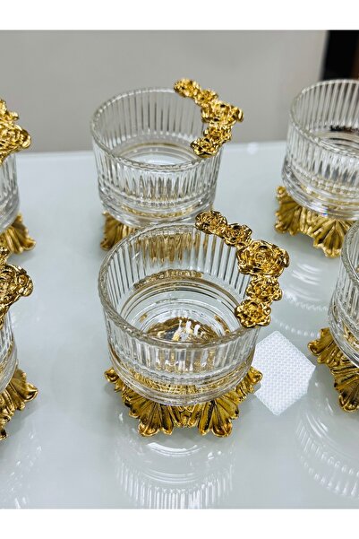 EVRA 6 Adet Metal Çiçek Motifli Lokumluk Sunumluk