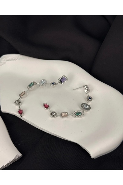 Generic Brand Colorful Earrings with Zircon Stone Model Y Pendant Earrings