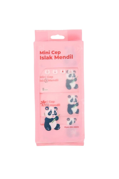 ORVO Mini Cep Islak Mendil 8*8 (64'LÜ) – Çocuk Temalı Hijyen Mendili (Zebra/F...