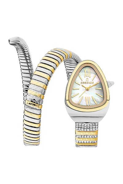Essence D1147.220 Kadın Kol Saati | 32 mm Çift Renk Spiral Kasa, Kadran, Taşl...