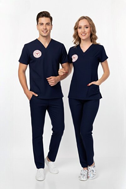 Nur Medikal Giyim Uniforme unisex pentru asistentă medicală, albastru bleumar...