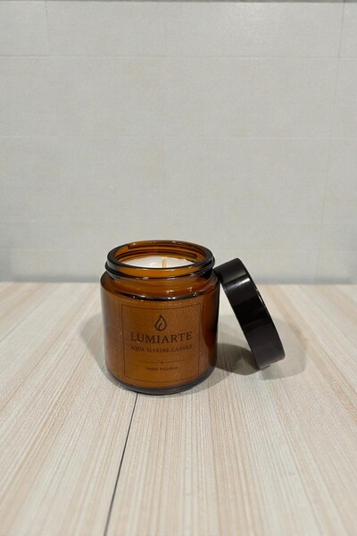 Lumiarte Aqua Marine ( Okyanus ) Kokulu Mum 100 ml – Amber Cam Kavanoz, Lüks ...