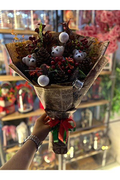 BYSHOPPİNG Ayıcıklı Kokina Yılbaşı Buketi Sevgiliye Özel Hediyelik Buket Zeng...