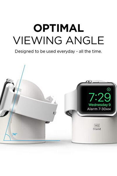 OEM White silicone charging stand, compatible with Apple Watch, Samsung and Huawei, stable and compact