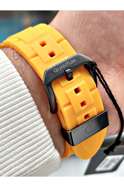 Quantum Licensed Galatasaray Fan Men's Wristwatch Steel Case Silicone Strap Functions Active