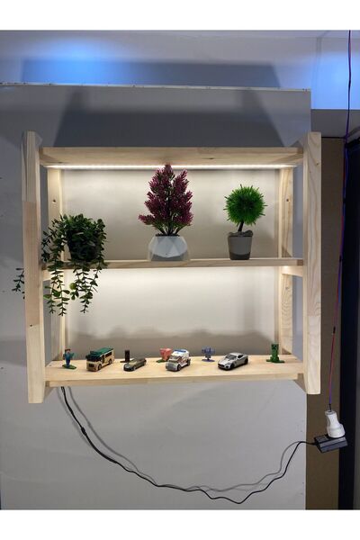 Home AHŞAP LED'Lİ RAF DOĞAL AHŞAP