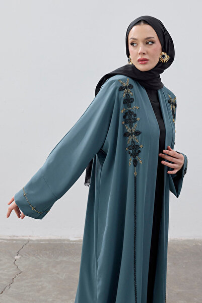 ViadelAtelier EL İŞLEMELİ BONCUK DETAYLI ABAYA