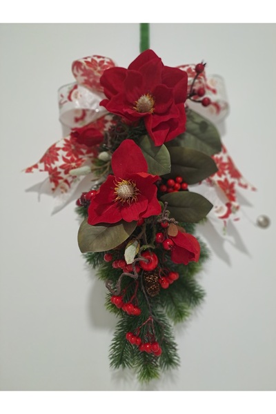 Flowersbymeral manolyalı kurdelalı kapı süsü