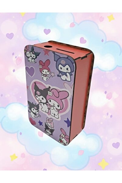 MEN TASARIM Kuromi Figürlü Ahşap Kumbara