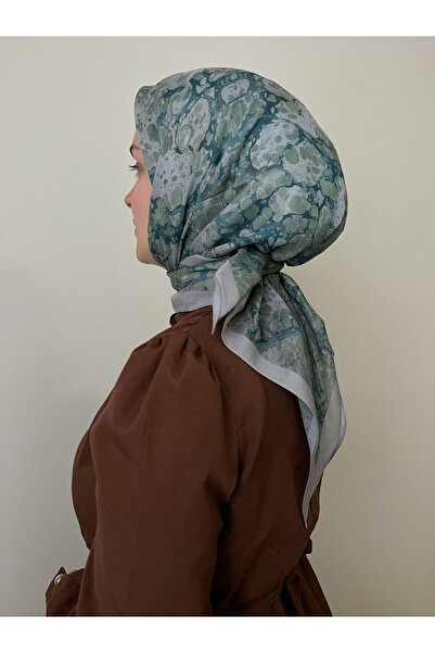 ESSLERA Marble Pattern Water Green Soft Scarf