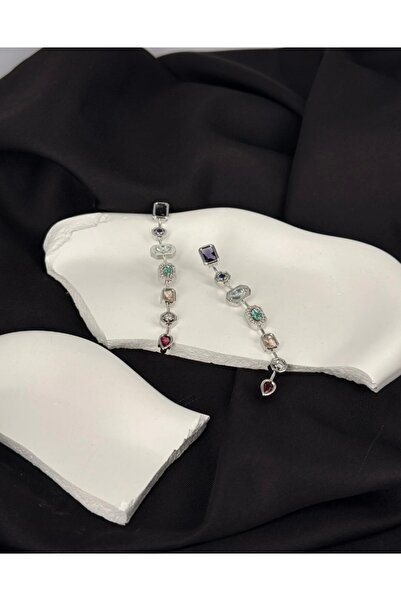 Generic Brand Colorful Earrings with Zircon Stone Model Y Pendant Earrings