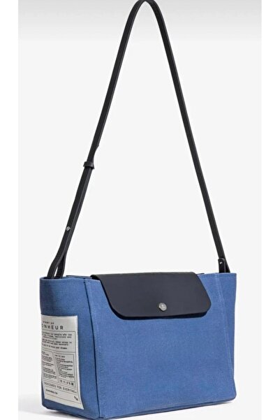 gül sezgin butik Women's Blue Color Vintage Canvas Covered Shoulder Bag
