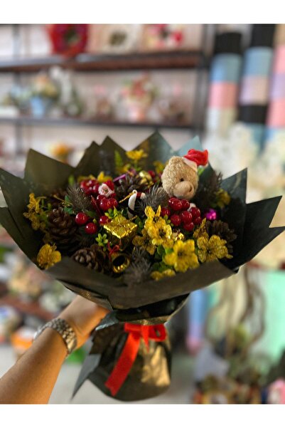 BYSHOPPİNG Ayıcıklı Kokina Yılbaşı Buketi Sevgiliye Özel Hediyelik Buket Zeng...